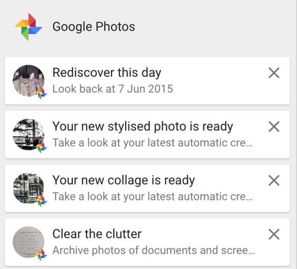 Google Photos notification